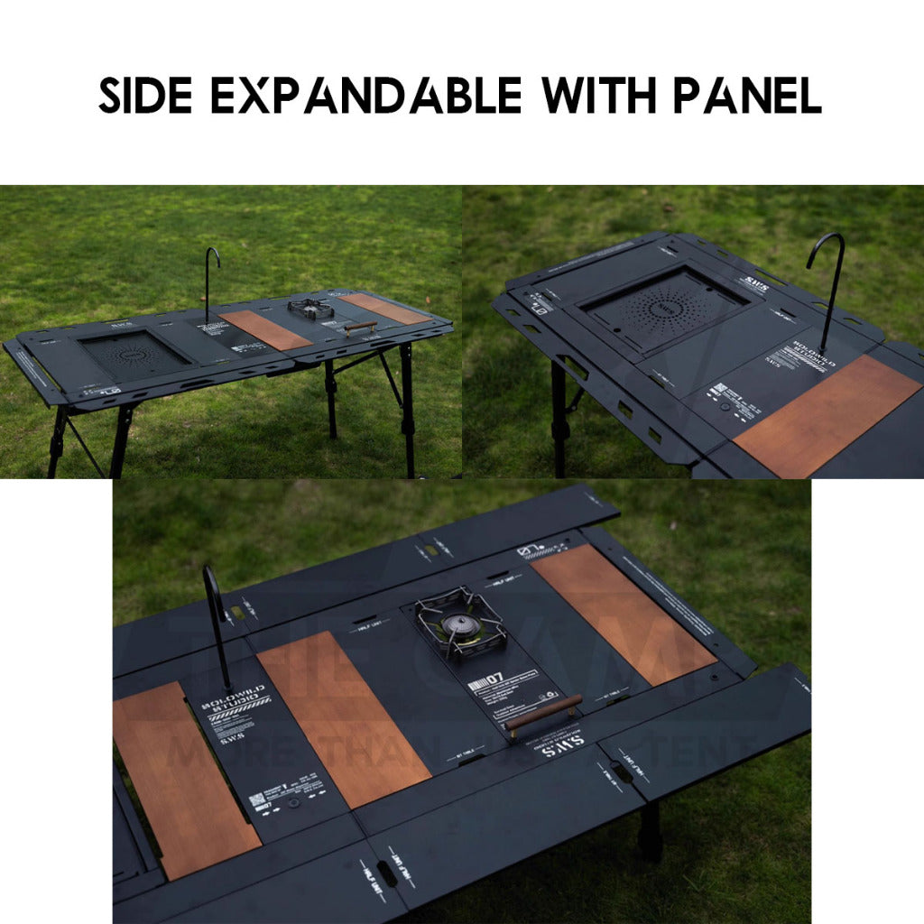 Wellhike SWS 5 Unit IGT Table Adjustable Height Expandable Side Stove Acrylic Wood Plate Lamp Pole Water Dispenser