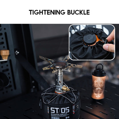Shinetrip Tactical Gas Cover / Sleeve Outdoor Bottle Butane Protective Cover Case Black Cylinder Holder Velcro Patch