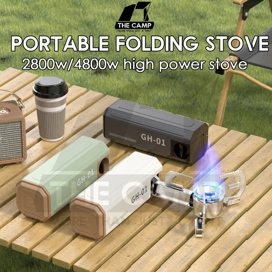 2800W 4800W Portable Folding Stove Outdoor Camping 1 Head 3 Head Cooking Cassette Gas Burner Foldable BRS Black