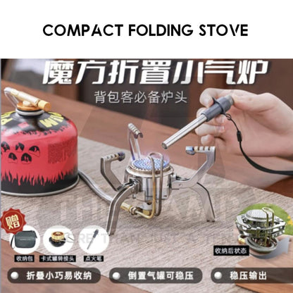 Buerk Portable Gas Stove Heavy Duty High Quality Gas Reversible Folding Foldable Outdoor Camping Adaptor Adapter Mini