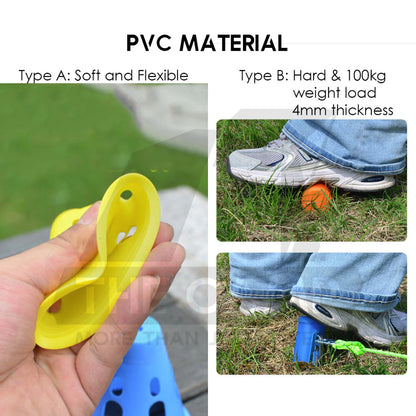 Camping Peg Warning Light Guard Cover Waterproof RGB Color Cup LED String Rope Tent Glow in Dark Flysheet Pole Nail