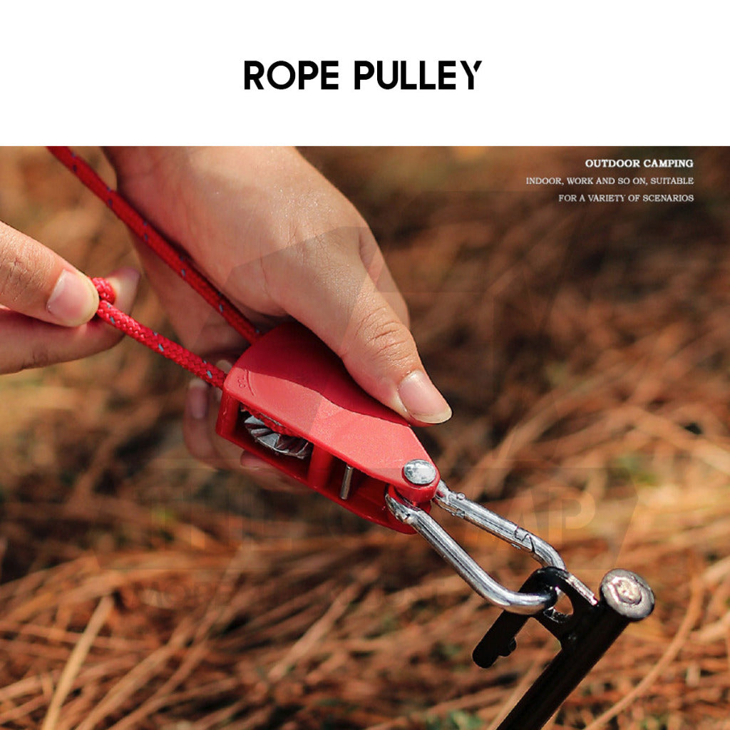 Camping Rope Pulley Adjuster Regulator 4 meter Paracord Outdoor Adjustable Tensioner Reflective Tent Buckle Tali Khemah