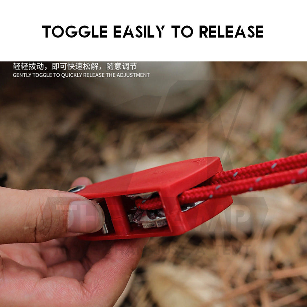 Camping Rope Pulley Adjuster Regulator 4 meter Paracord Outdoor Adjustable Tensioner Reflective Tent Buckle Tali Khemah