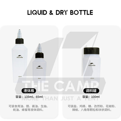 Naturehike Seasoning Set 6pcs 8pcs Oil Bottle Outdoor Camping Picnic Tableware BBQ Barbecue Condiment Bag CNH22CJ043