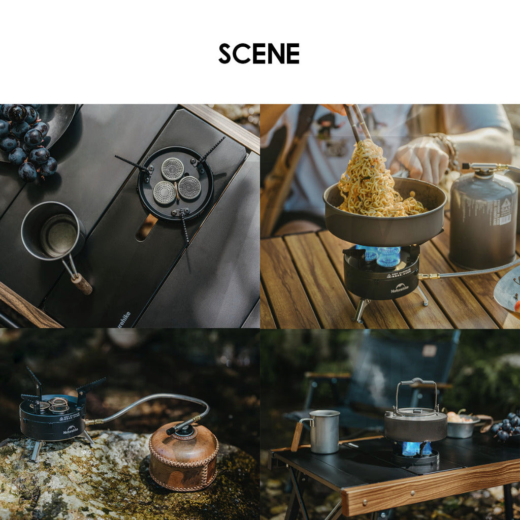Naturehike Dark Star Three Burner Gas Stove 3300W Foldable IGT Table Half Plate Modular Outdoor Camping CNK2450CF019