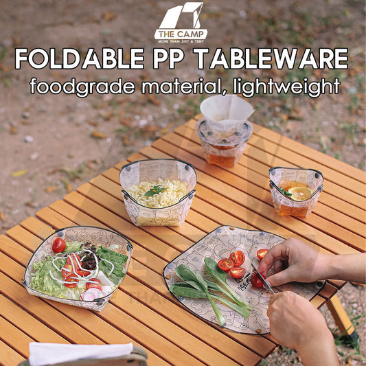 Foldable PP Tableware Folding Cup Bowl Plate Coffee Dripper Spork Cutting Outdoor Camping Foodgrade Cookware Utensils