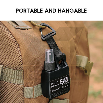 Outdoor Camping Spray Pump Bottle 80ml Tactical Style Oil Perfume Lotion Detergent Case Liquid Container with Hook Strap