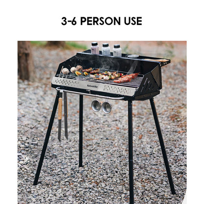 Naturehike Portable Charcoal BBQ Grill Stand Adjustable Height Stove Outdoor Camping Table Top Hanging Rack CNK2300015