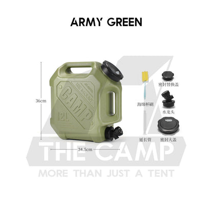 Ise Mount 12L Water Tank Bucket Double Handle Portable Container Water Tap Outdoor Camping PP Food Grade