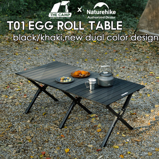 Naturehike T01 Egg Roll Table Mix Color Outdoor Camping BBQ Party Black Khaki Portable Foldable Meja CNK2550JJ018