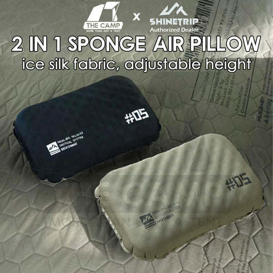 Shinetrip Sponge Air Pillow 2 in 1 Inflatable Soft Tactical Outdoor Camping Silent Soundless Inflate Travel Bed Bantal