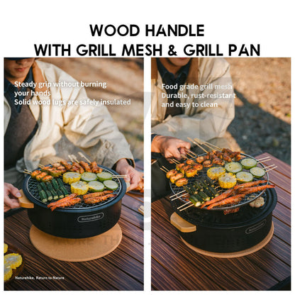 Naturehike Round Charcoal BBQ Grill Pan Fire Pit Stove Outdoor Camping Barbecue Firepit CNK2550CF010