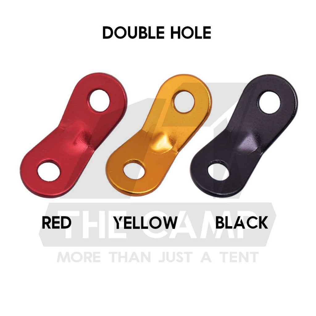 Camping Aluminium Tent Rope Tensioner Adjuster Deck Peg Fishbone Hanger Paracord Tarp 2 Holes S Shape Triangle Squid