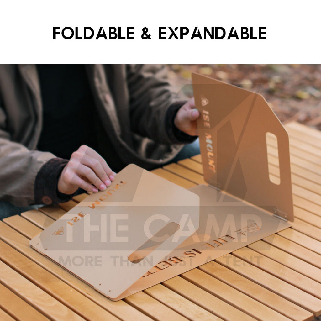 Foldable Outdoor Windshield 3 4 Fold Top Stove Windscreen Wind Sheild Portable Camping Cooking Cookware Pot Grill Pan