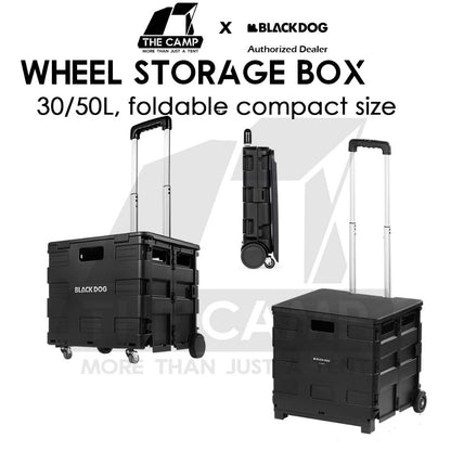 Blackdog 30L / 50L Wheel Storage Box Telescopic Handle Foldable Shopping Cart Camping Wagon Trolley Compact CBD2550XB016