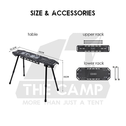 Shinetrip Skateboard Rack Table ST05 Tactical IGT Series Folding Table Shelf Storage Aluminum Alloy Meja Rak Khemah