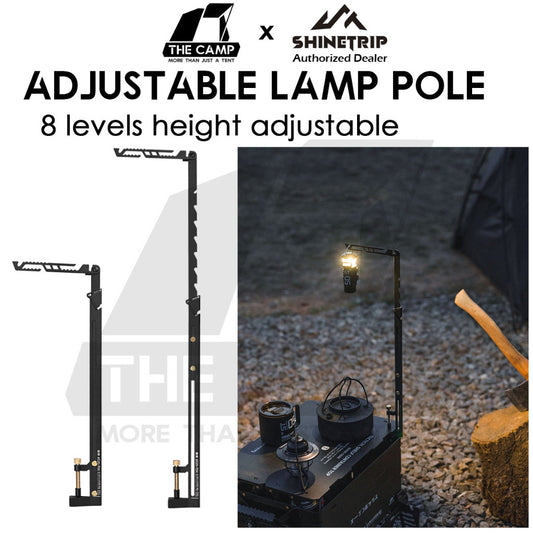 Shinetrip Lamp Pole Adjustable Height Outdoor Camping Stainless Steel Light Stand Rack Table Hanger A520