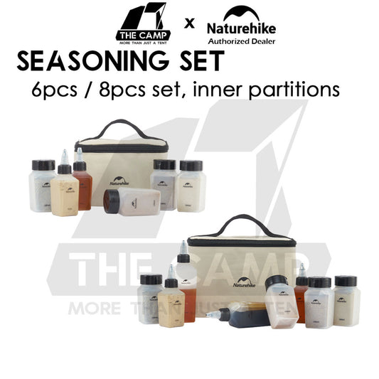 Naturehike Seasoning Set 6pcs 8pcs Oil Bottle Outdoor Camping Picnic Tableware BBQ Barbecue Condiment Bag CNH22CJ043