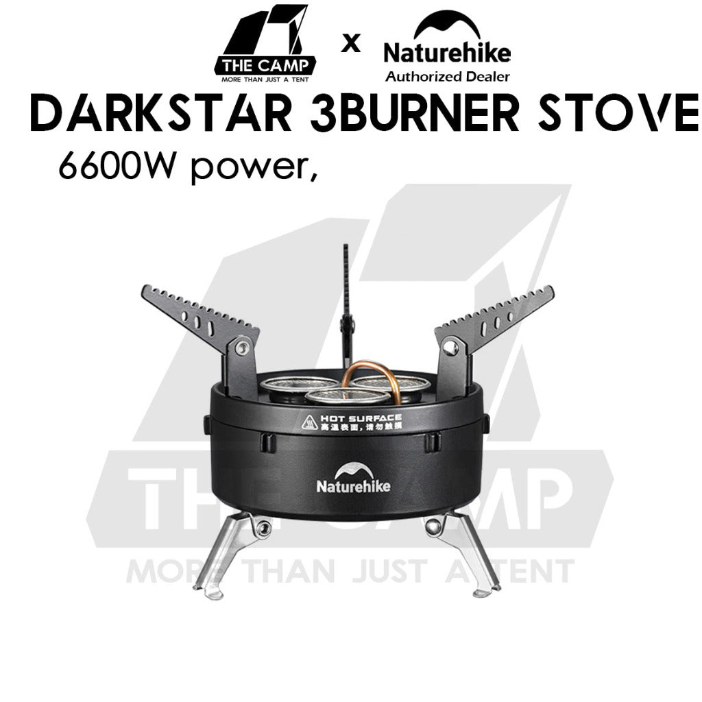 Naturehike Dark Star Three Burner Gas Stove 3300W Foldable IGT Table Half Plate Modular Outdoor Camping CNK2450CF019