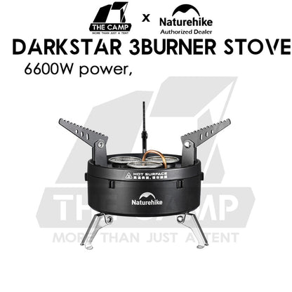 Naturehike Dark Star Three Burner Gas Stove 3300W Foldable IGT Table Half Plate Modular Outdoor Camping CNK2450CF019