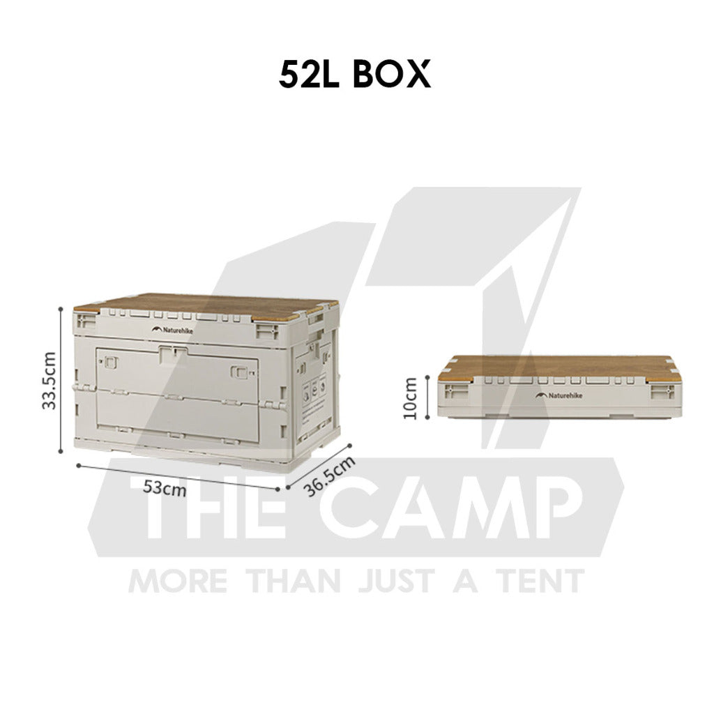 Naturehike Camping Folding Storage Box 23L 52L with Top 50L 80L Wood Base Outdoor Sport Family Hiking CNK2450XB020