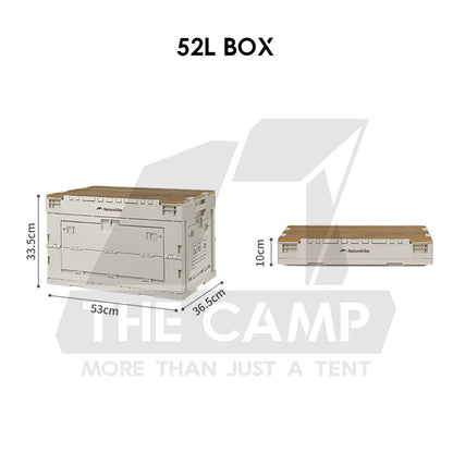 Naturehike Camping Folding Storage Box 23L 52L with Top 50L 80L Wood Base Outdoor Sport Family Hiking CNK2450XB020