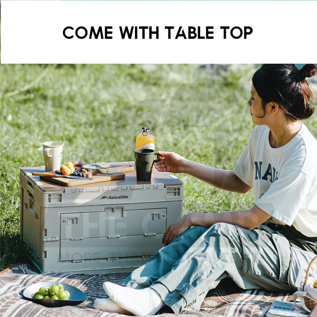 Naturehike Camping Folding Storage Box 23L 52L with Top 50L 80L Wood Base Outdoor Sport Family Hiking CNK2450XB020