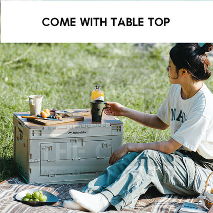 Naturehike Camping Folding Storage Box 23L 52L with Top 50L 80L Wood Base Outdoor Sport Family Hiking CNK2450XB020