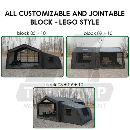 Spark Block 09 10 05 Air Tent Large Space Tactical Style Grey Black Khaki Beige Army Green Inflatable Khemah Angin Coody