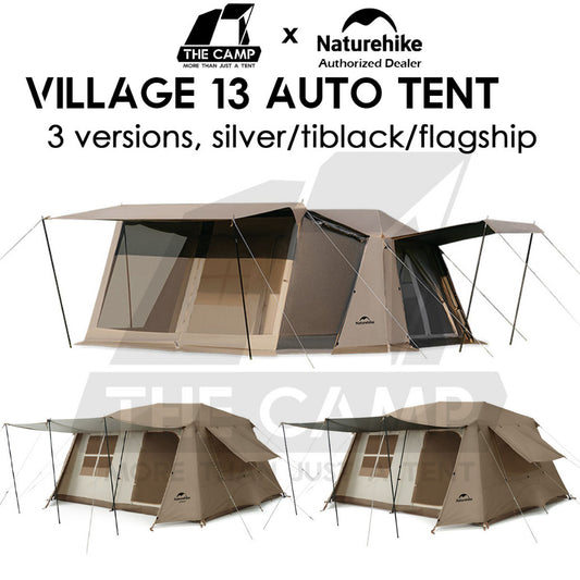 Naturehike Village 13 Auto Tent Automatic Ultimate Flagship Ti Black Silver Version Large Outdoor Flysheet CNH22ZP004