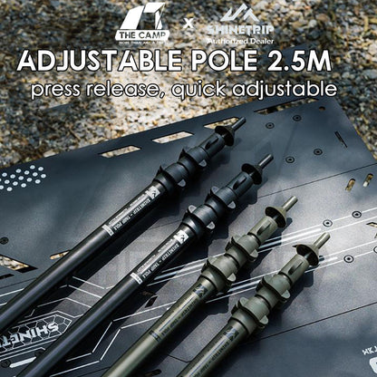 Shinetrip / SWS 2.5m Adjustable Pole Rod Quick Adjust for Flysheet Tarp Tent Camping Bag Hiking Awning Tactical Style