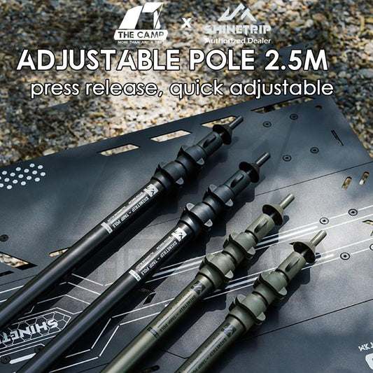 Shinetrip / SWS 2.5m Adjustable Pole Rod Quick Adjust for Flysheet Tarp Tent Camping Bag Hiking Awning Tactical Style
