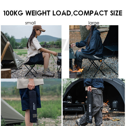 Shinetrip Foldable Tactical Stool Heavy Duty Table Hanging Ring Loop Black Velcro Aluminium Table