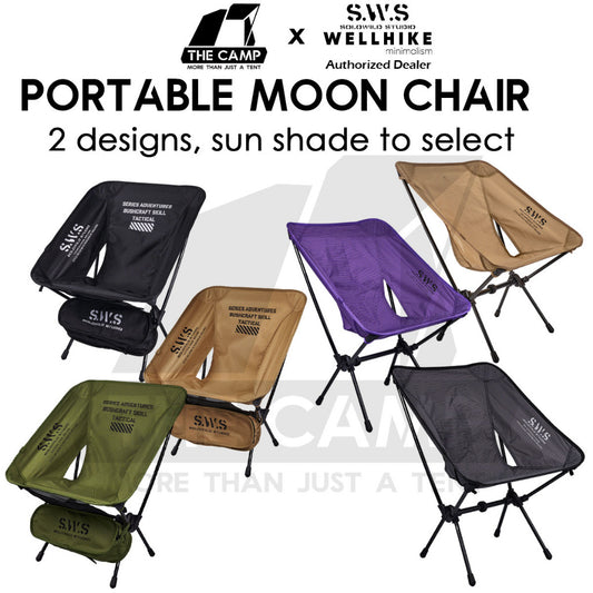 Wellhike SWS Moon Chair Foldable Outdoor Camping Compact Size Optional Sun Shade Kerusi Healing
