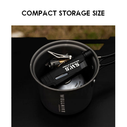 Wellhike SWS Foldable Mini Stove Butane Gas Burner 2700W Outdoor Camping Portable Stove Head Titanium