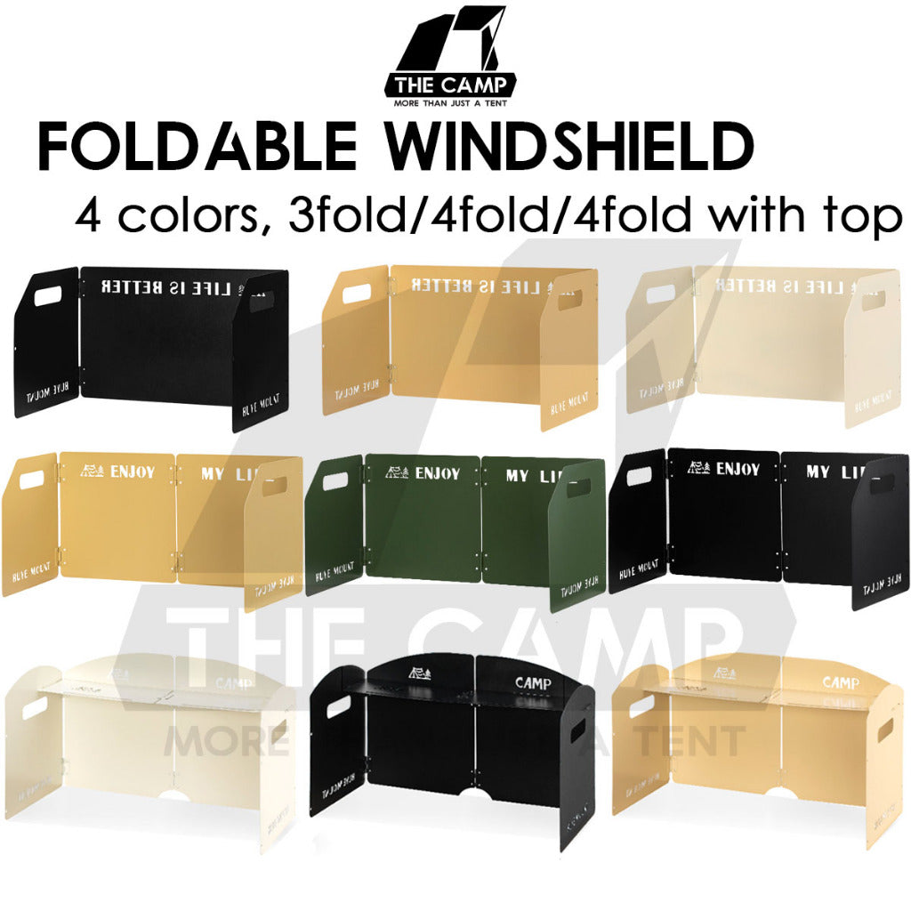 Foldable Outdoor Windshield 3 4 Fold Top Stove Windscreen Wind Sheild Portable Camping Cooking Cookware Pot Grill Pan
