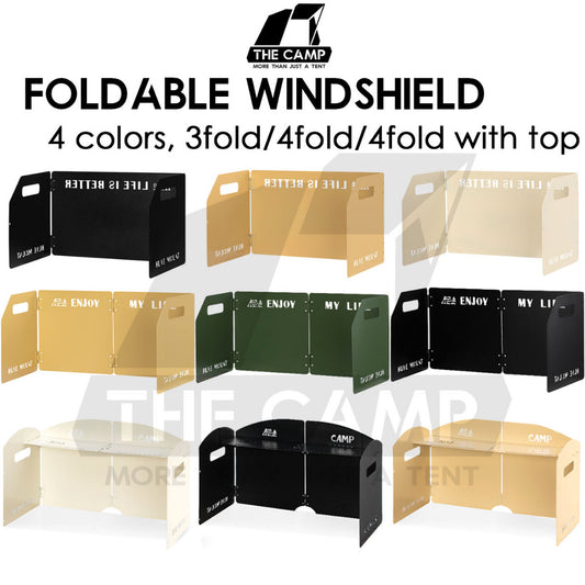 Foldable Outdoor Windshield 3 4 Fold Top Stove Windscreen Wind Sheild Portable Camping Cooking Cookware Pot Grill Pan
