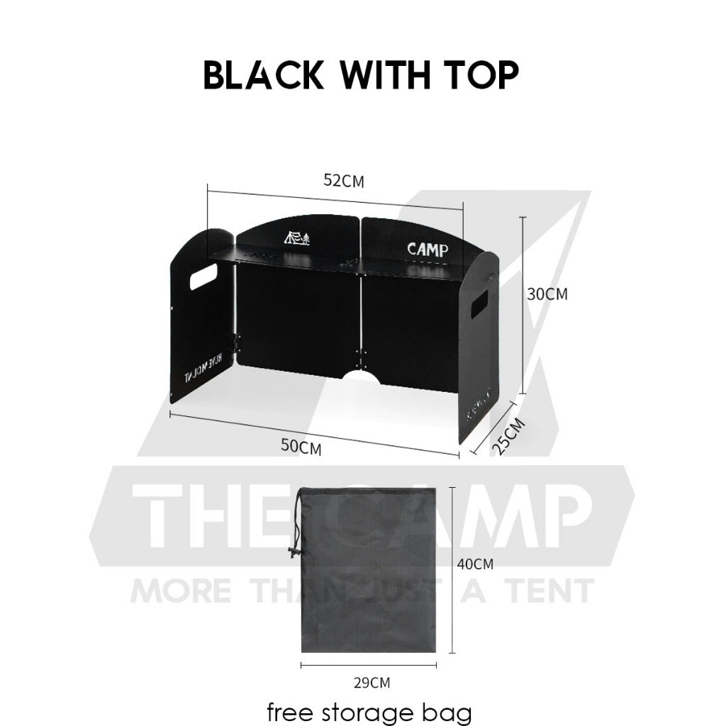 Foldable Outdoor Windshield 3 4 Fold Top Stove Windscreen Wind Sheild Portable Camping Cooking Cookware Pot Grill Pan