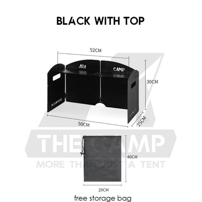 Foldable Outdoor Windshield 3 4 Fold Top Stove Windscreen Wind Sheild Portable Camping Cooking Cookware Pot Grill Pan