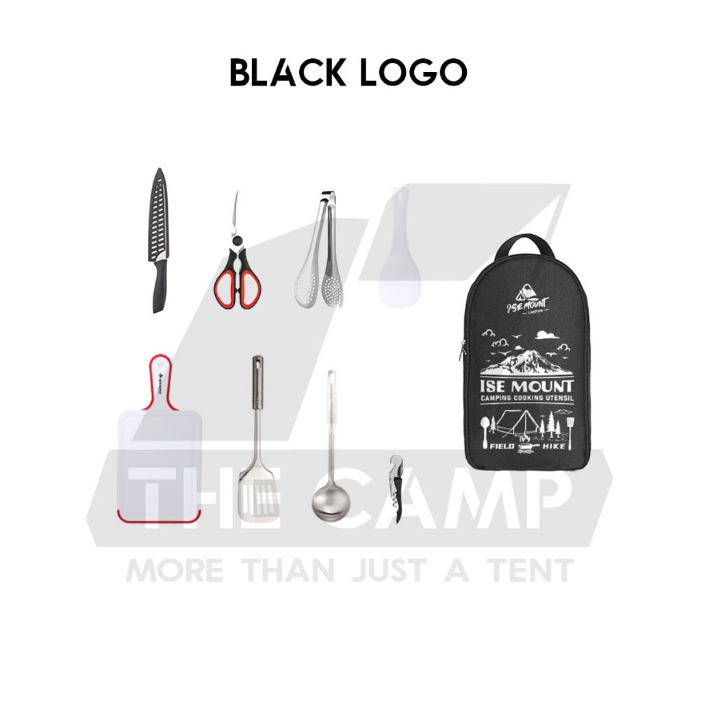 9 in 1 Cooking Utensil Kit Camping Picnic Cookware Hiking Knife Spoon Fork Stove Cooking Spatula Utensils