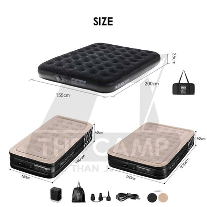 Blackdog Inflatable Air Bed 25cm 40cm Built in Pump Single Double Black Mattress Inflatable CBD2550WS037 CBD2450WS027