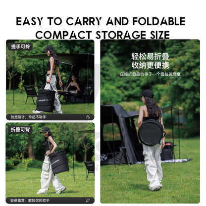 Blackdog Foldable Bucket Bag Laundry Basket 40L Folding Dustbin Trashbin Strorage Outdoor Camping Sundries CBD2450XB011