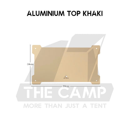 Iron Steel Mesh Camping Rack Table Foldable Portable Stacking Storage Rack Bamboo Wood Top Picnic Outdoor
