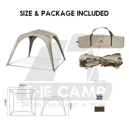Naturehike Auto Dome Shelter Camping Tarp Inner Tent Extension Flysheet Door Mesh TPU Cloth Groundsheet CNK230WS014