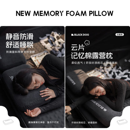 Blackdog Auto Inflation Sponge Memory Foam Pillow with Case Black for Bed Mattress Inflatable CBD2450WS045 BD-CQZ001