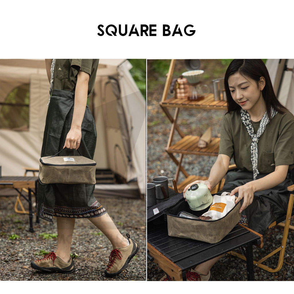Naturehike Multipurpose Round Storage Bag Canvas Oil Wax Portable Camping Outdoor Flysheet Tarp Nail Peg Table NH20PJ129