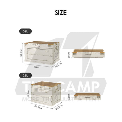 Naturehike Camping Folding Storage Box 23L 52L with Top 50L 80L Wood Base Outdoor Sport Family Hiking CNK2450XB020