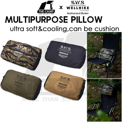 Wellhike SWS Multipurpose Pillow Cushion Head Rest Back Neck Rest Cotton Filled Outdoor Camping Tactical Travel Bantal