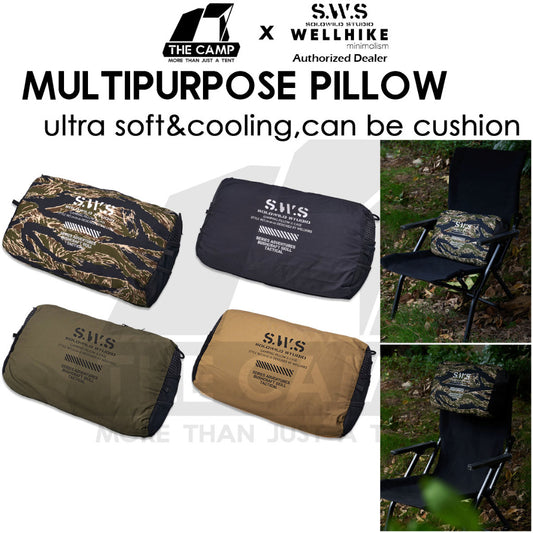 Wellhike SWS Multipurpose Pillow Cushion Head Rest Back Neck Rest Cotton Filled Outdoor Camping Tactical Travel Bantal