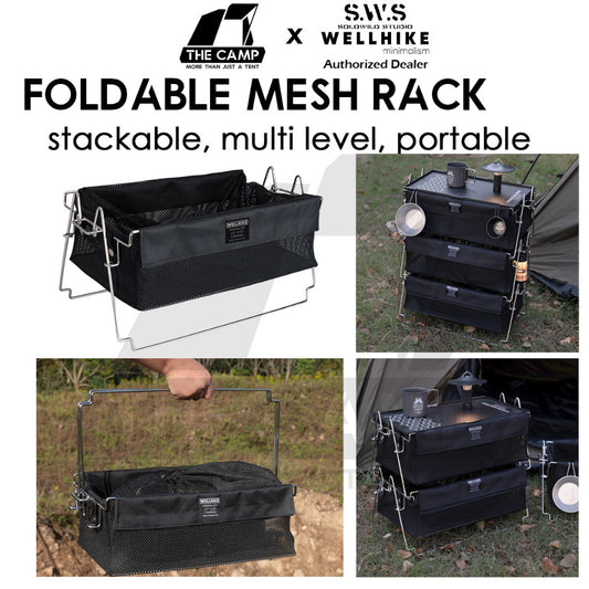 Wellhike SWS Stackable Mesh Rack Multi Layer with Optional Surface Plate Panel Outdoor Camping Portable Tactical Style
